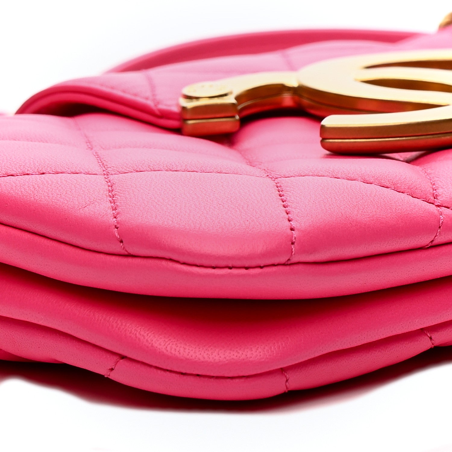 Chanel Lambskin Quilted Giant CC Baguette Bag Fuchsia 9 of 11