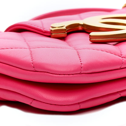 Chanel Lambskin Quilted Giant CC Baguette Bag Fuchsia 9 of 11