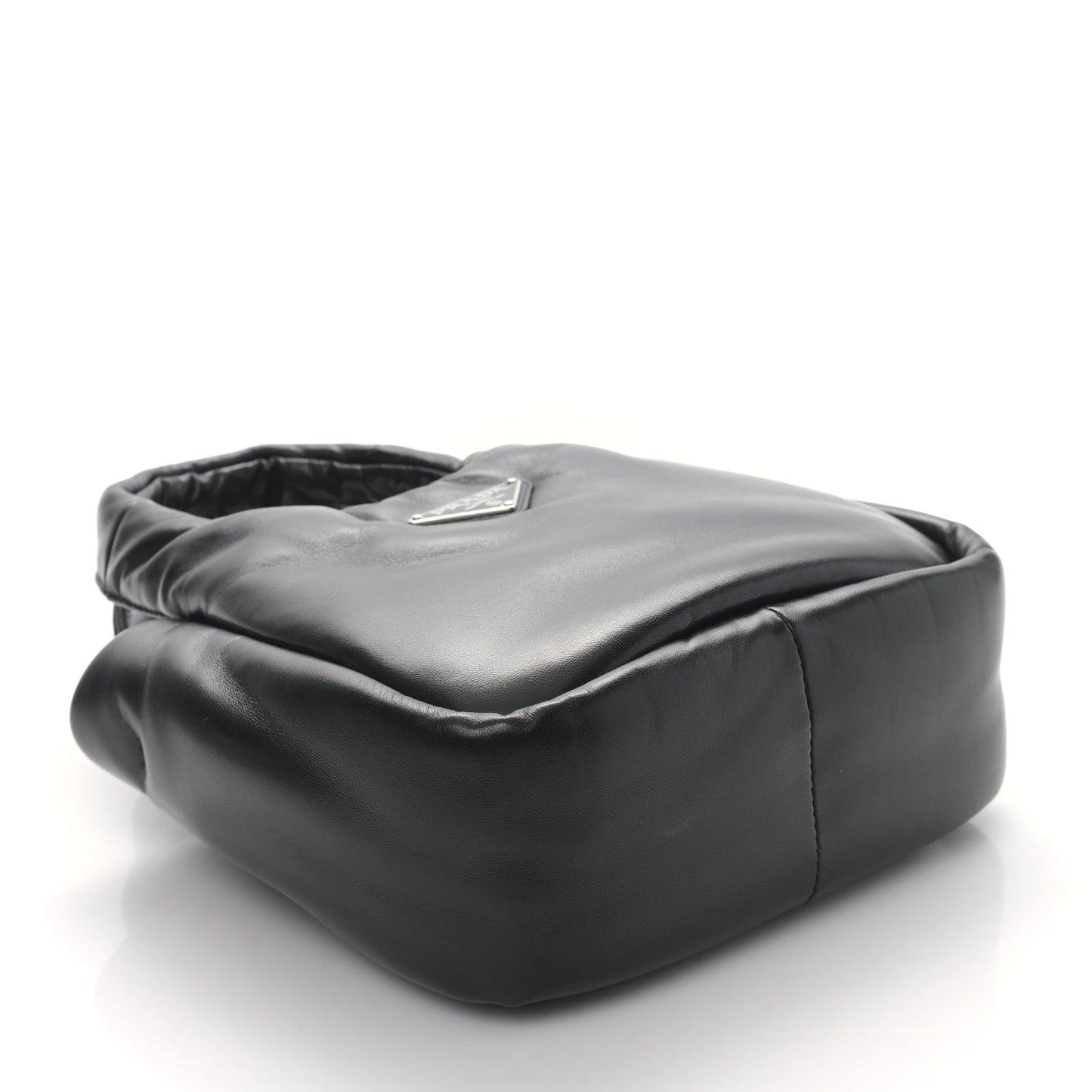 Nappa Soft Padded Small Double Handled Shoulder Bag Black