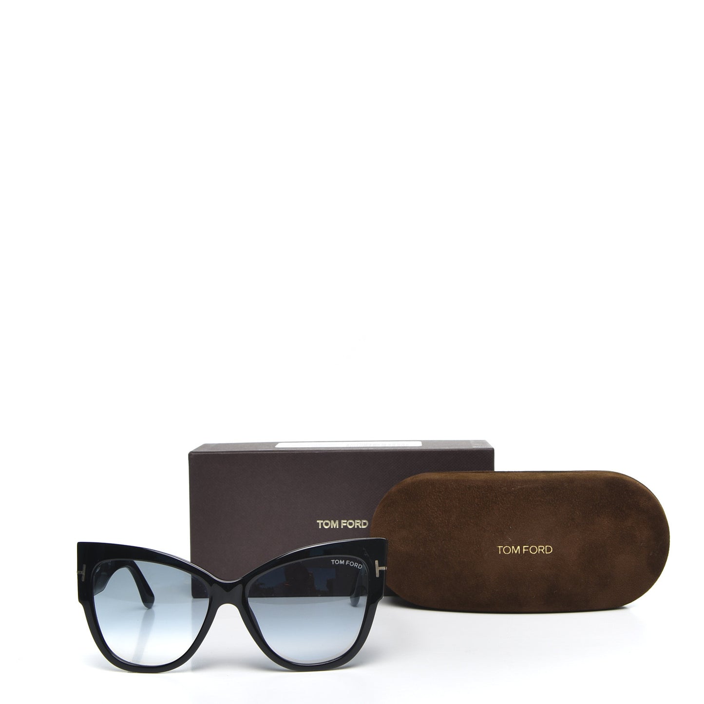 Acetate Anoushka Cat Eye Sunglasses TF371 Black