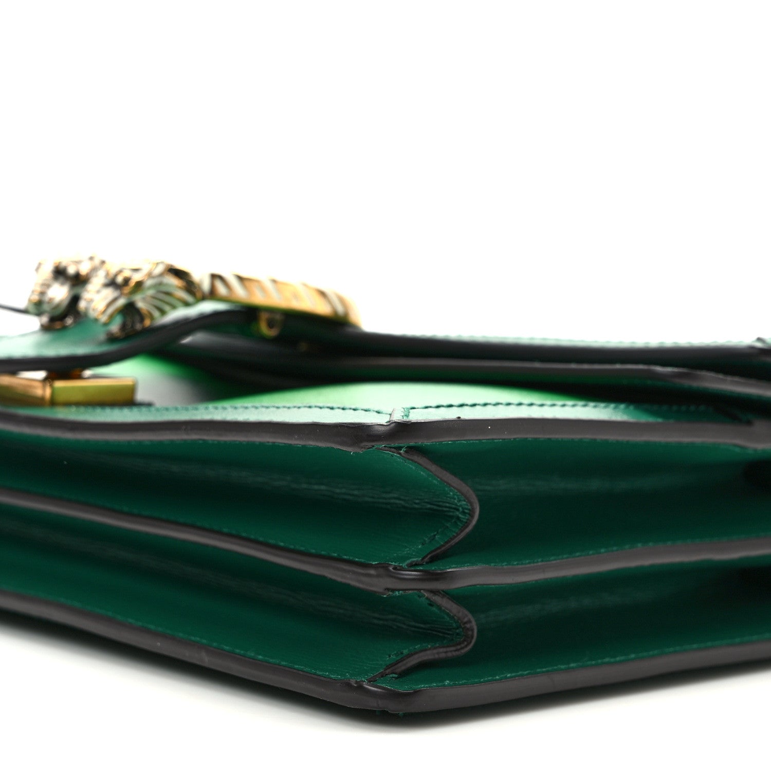 Gucci Azalea Calfskin Enamel Small Dionysus Shoulder Bag New Shamarock Emerald Off White 9 of 9