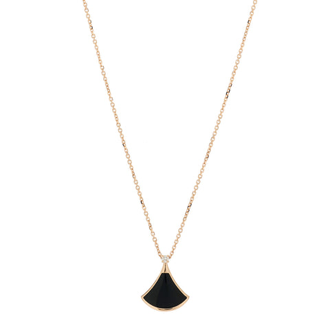 18K Rose Gold Diamond Black Onyx Divas' Dream Pendant Necklace