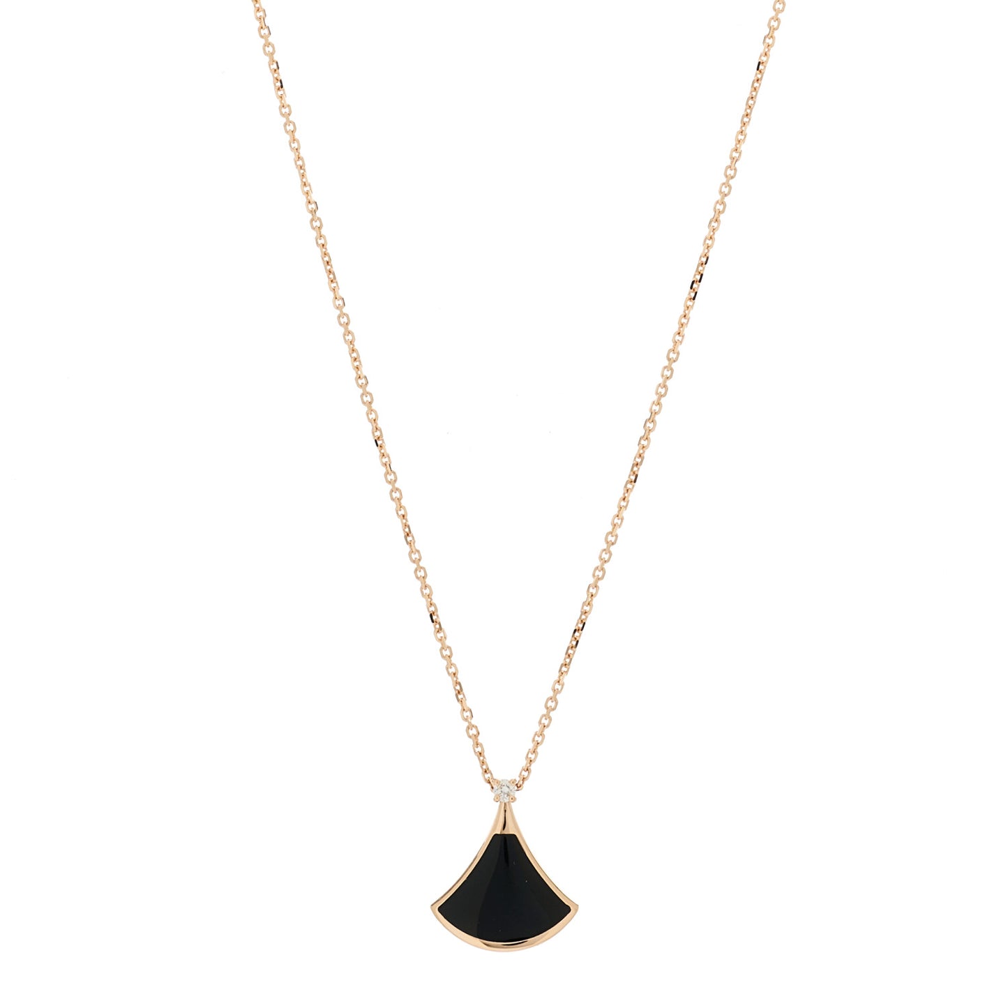18K Rose Gold Diamond Black Onyx Divas' Dream Pendant Necklace