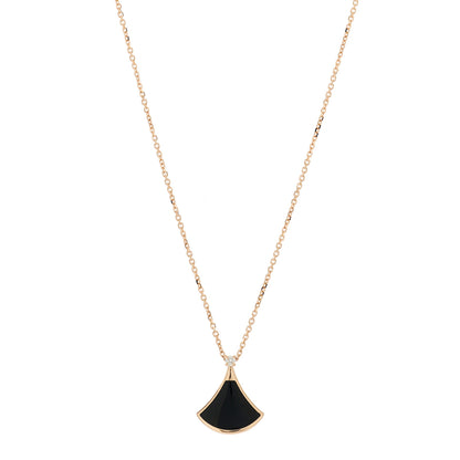 Bulgari 18K Rose Gold Diamond Black Onyx Divas' Dream Pendant Necklace 1 of 7
