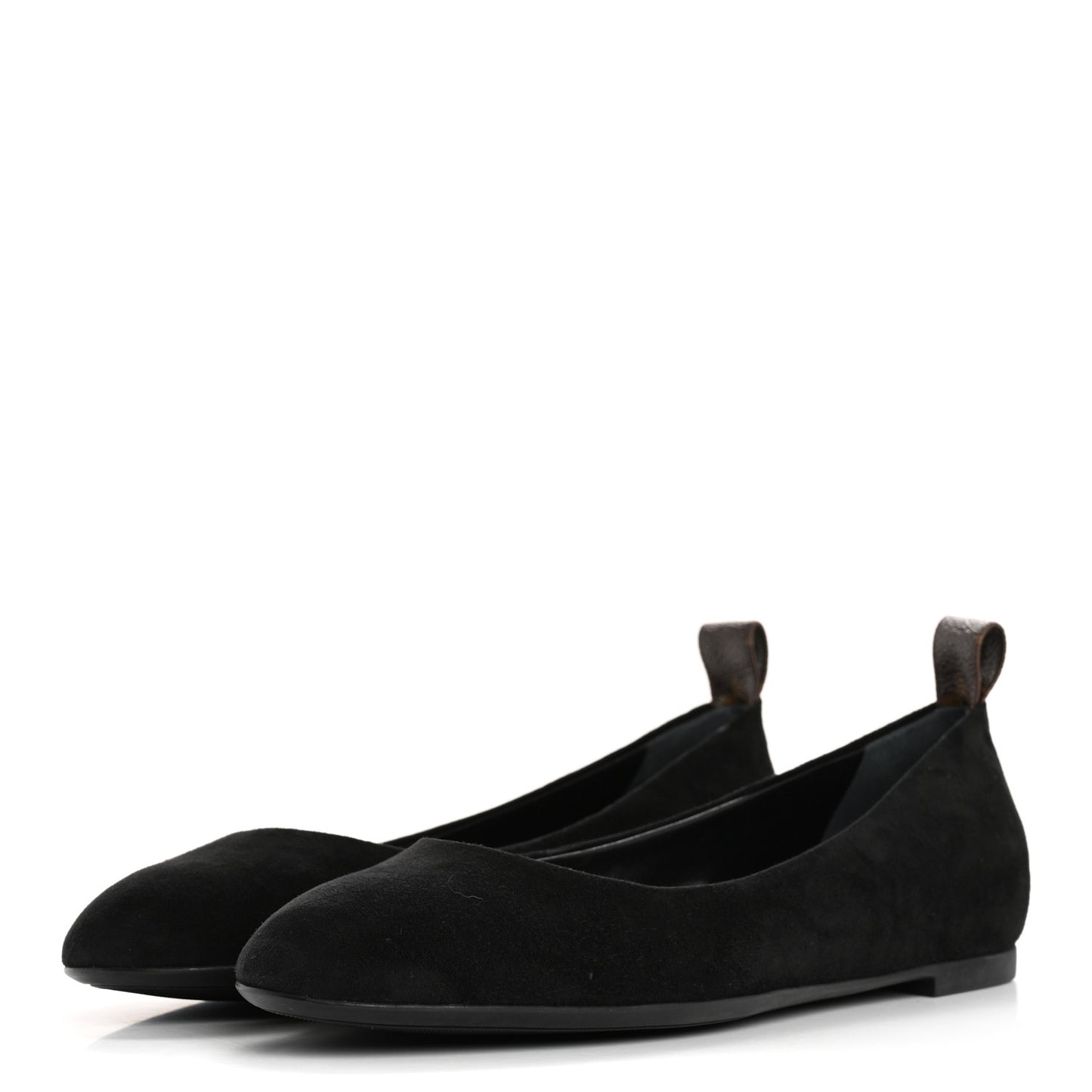 Suede Monogram Uniformes Ballet Flats 37 Black