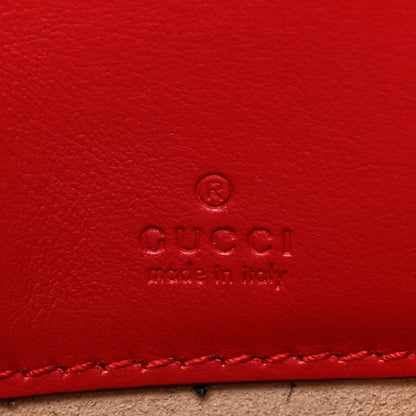Gucci Calfskin Matelasse GG Marmont Round Wrist Wallet Hibiscus Red 6 of 7
