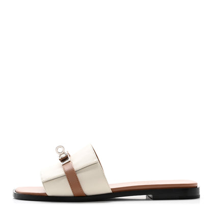 Hermes Calfskin Giulia Sandals 36 Beige Glaise Rose Perle 1 of 14