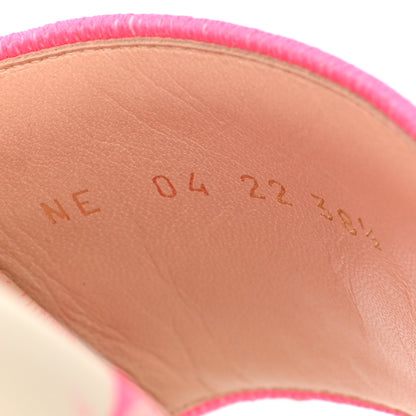 Christian Dior Canvas Fluo Toile de Jouy Embroidered Dway 10mm Slide Sandals 38.5 White Fuchsia 8 of 8