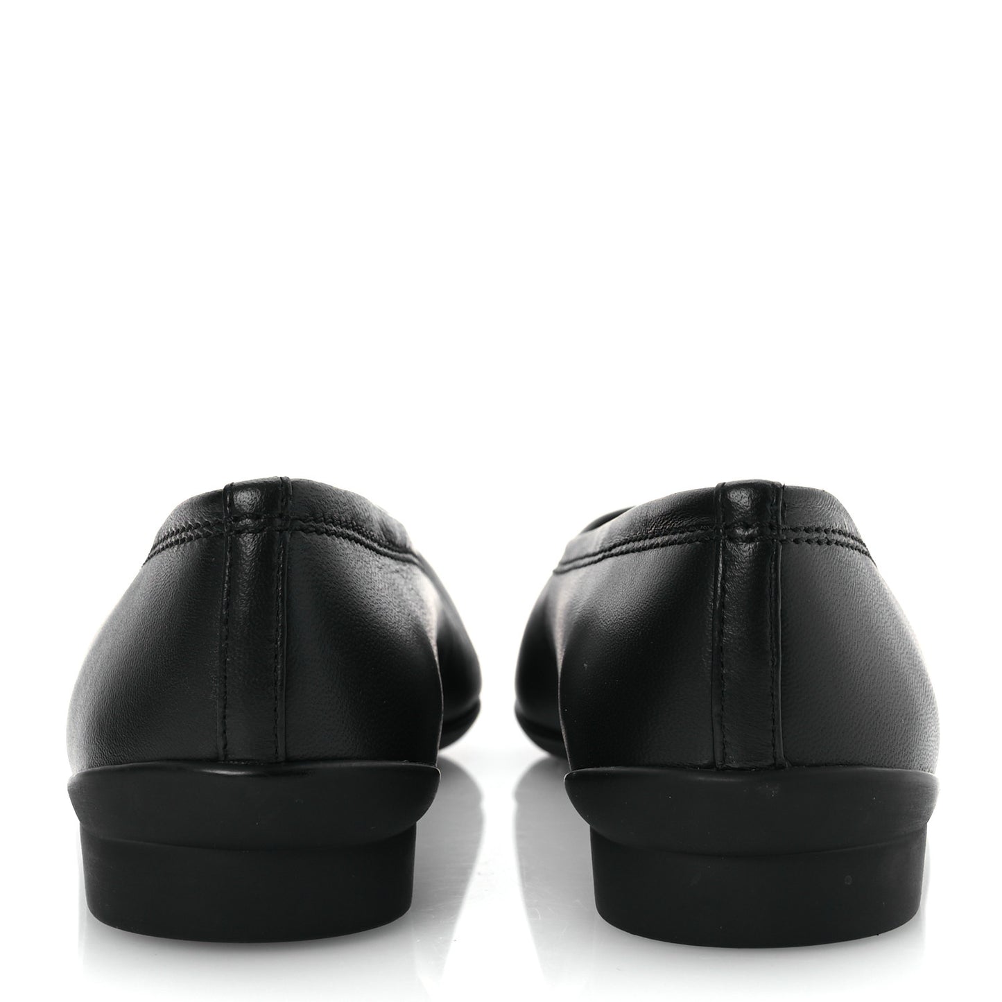 Lambskin Cap Toe CC Uniform Ballerina Flats 38 Black