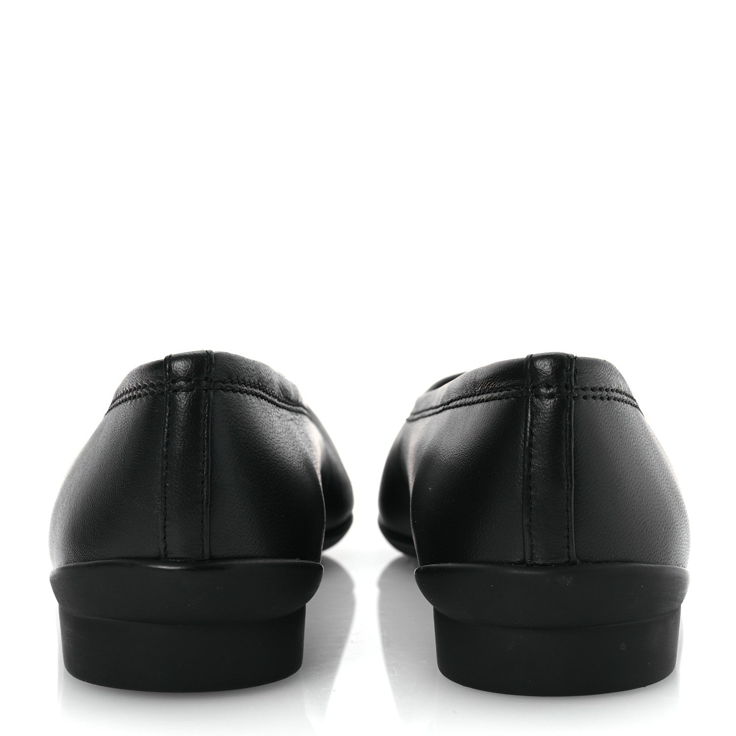 Chanel Lambskin Cap Toe CC Uniform Ballerina Flats 38 Black 6 of 12