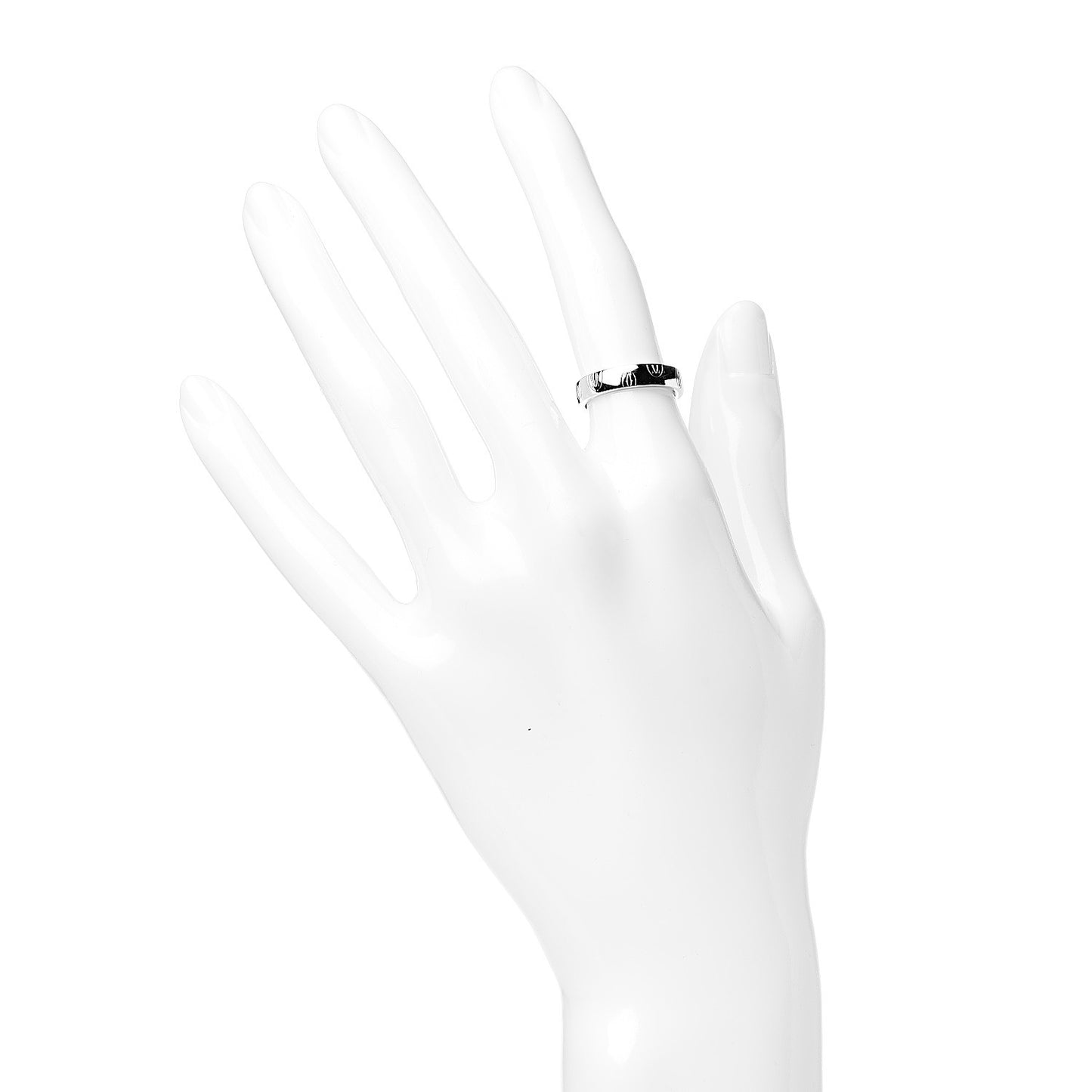 18K White Gold 4mm Happy Birthday Band Ring 49 4.75