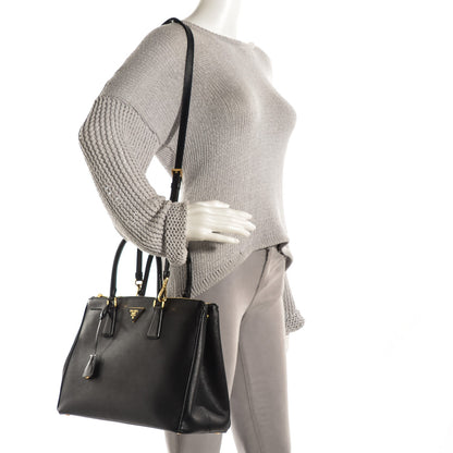 Prada Saffiano Medium Galleria Double Zip Tote Black 4 of 11