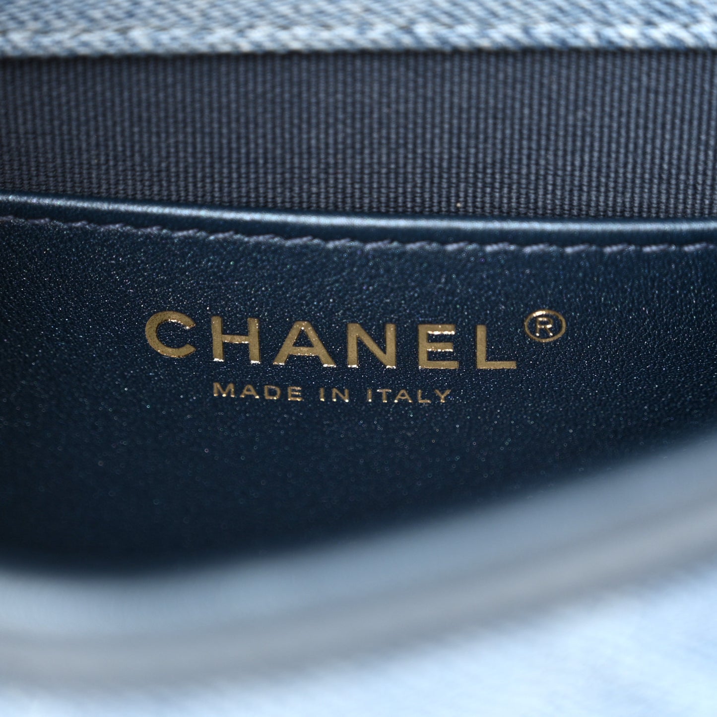 Washed Denim Quilted Small Messenger Flap Blue