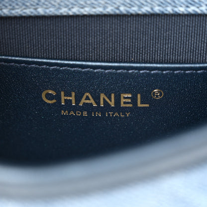 Chanel Washed Denim Quilted Small Messenger Flap Blue 6 of 11