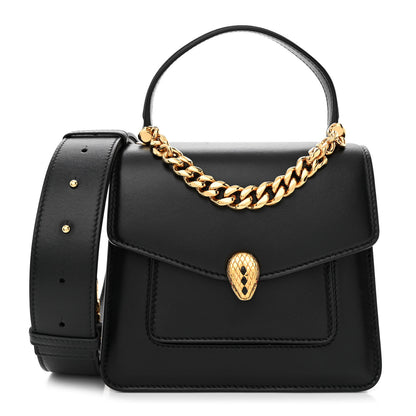 Bulgari Nappa Serpenti Forever Small Maxi Chain Top Handle Bag Black 3 of 10