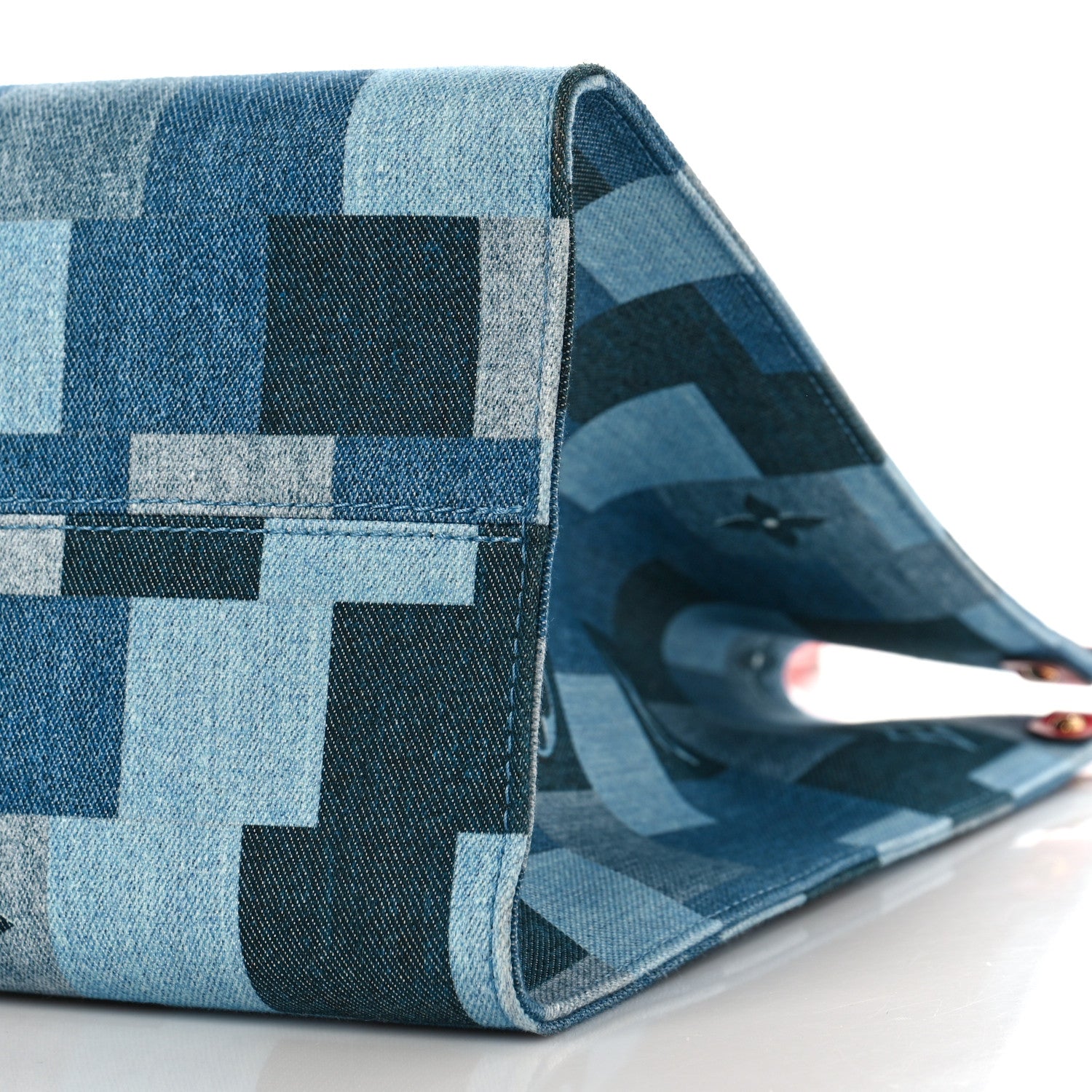 Louis Vuitton Denim Damier Monogram Onthego Blue Rouge 8 of 8