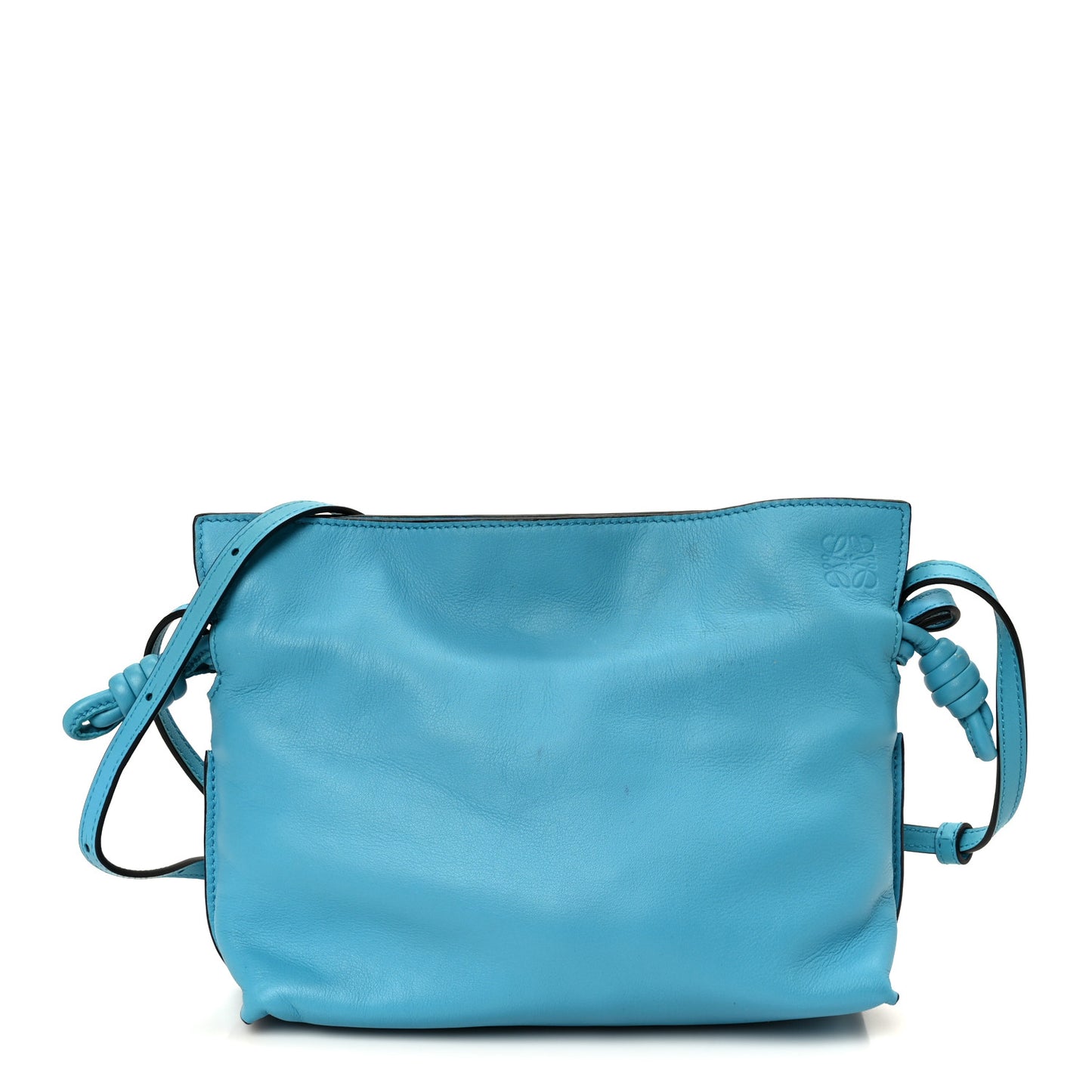 Nappa Flamenco Mini Knot Bag Turquoise