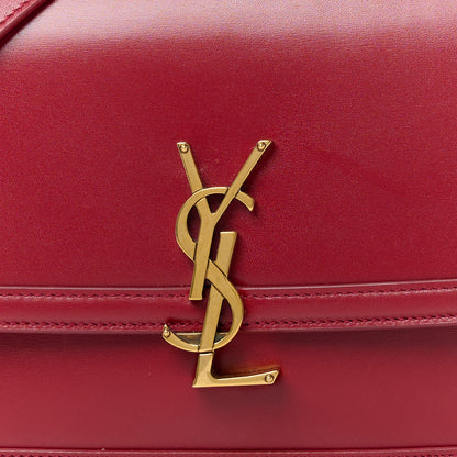 Saint Laurent Box Calfskin Monogram Medium Solferino Satchel Rouge Opyum 9 of 11