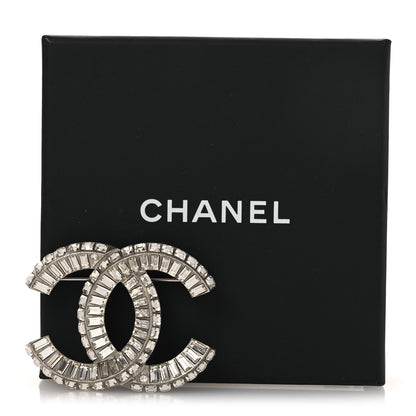 Chanel Baguette Crystal CC Brooch Silver 5 of 5