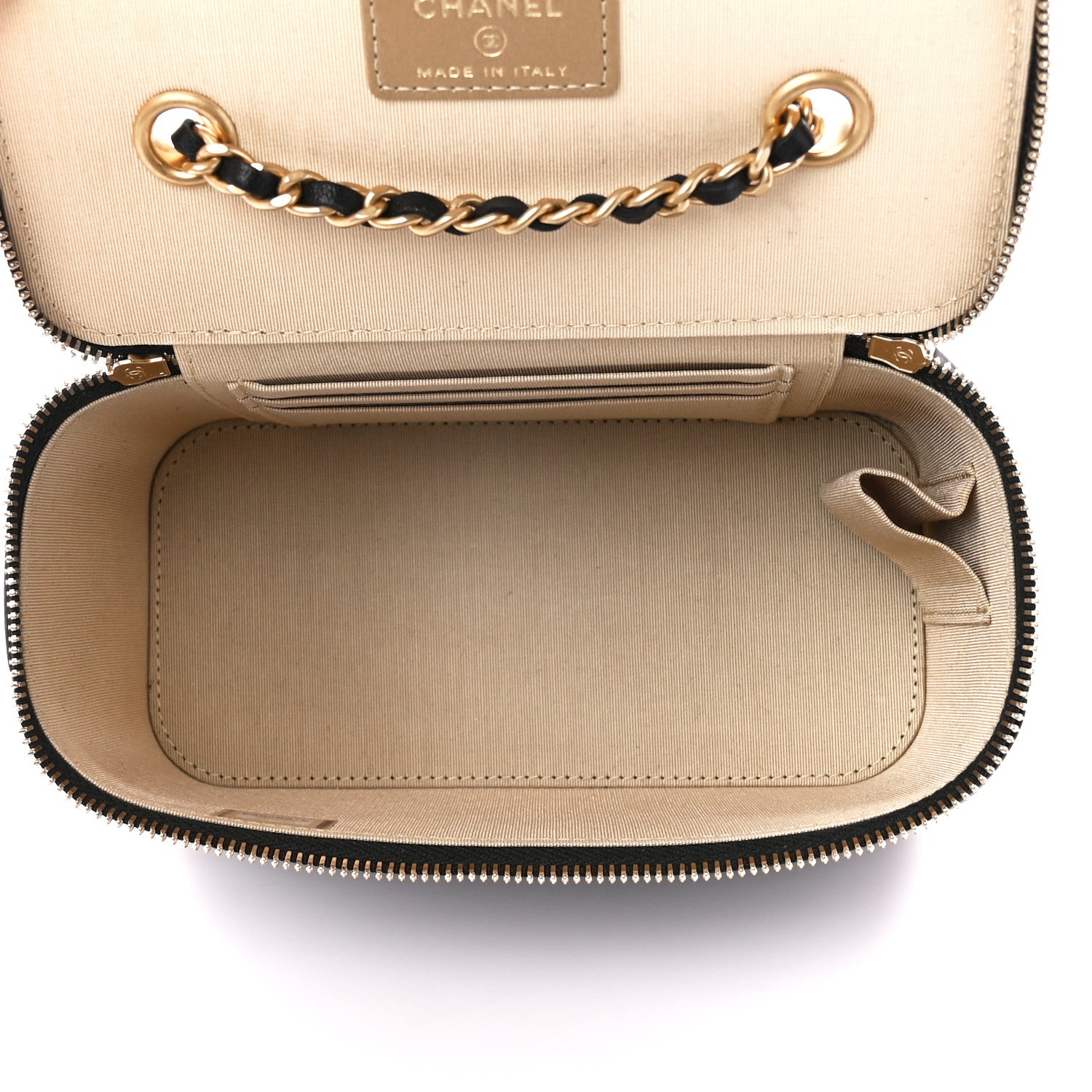 Chanel Lambskin Quilted Pearl Crush Small Vanity Case With Chain Black 5 of 11