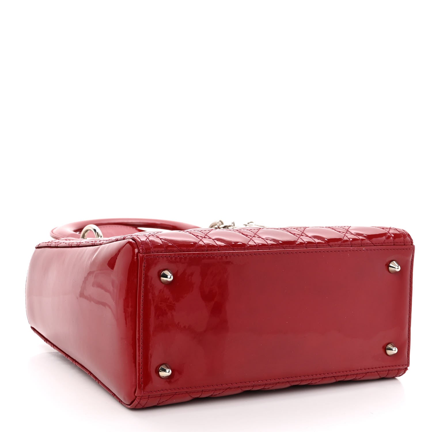 Christian Dior Patent Cannage Medium Lady Dior Red 4 of 9