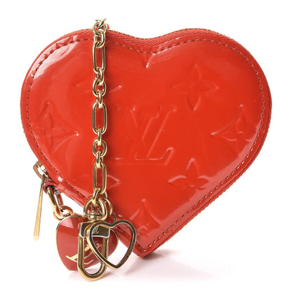 Louis Vuitton Vernis Heart Coin Purse Orange Sunset 1 of 9