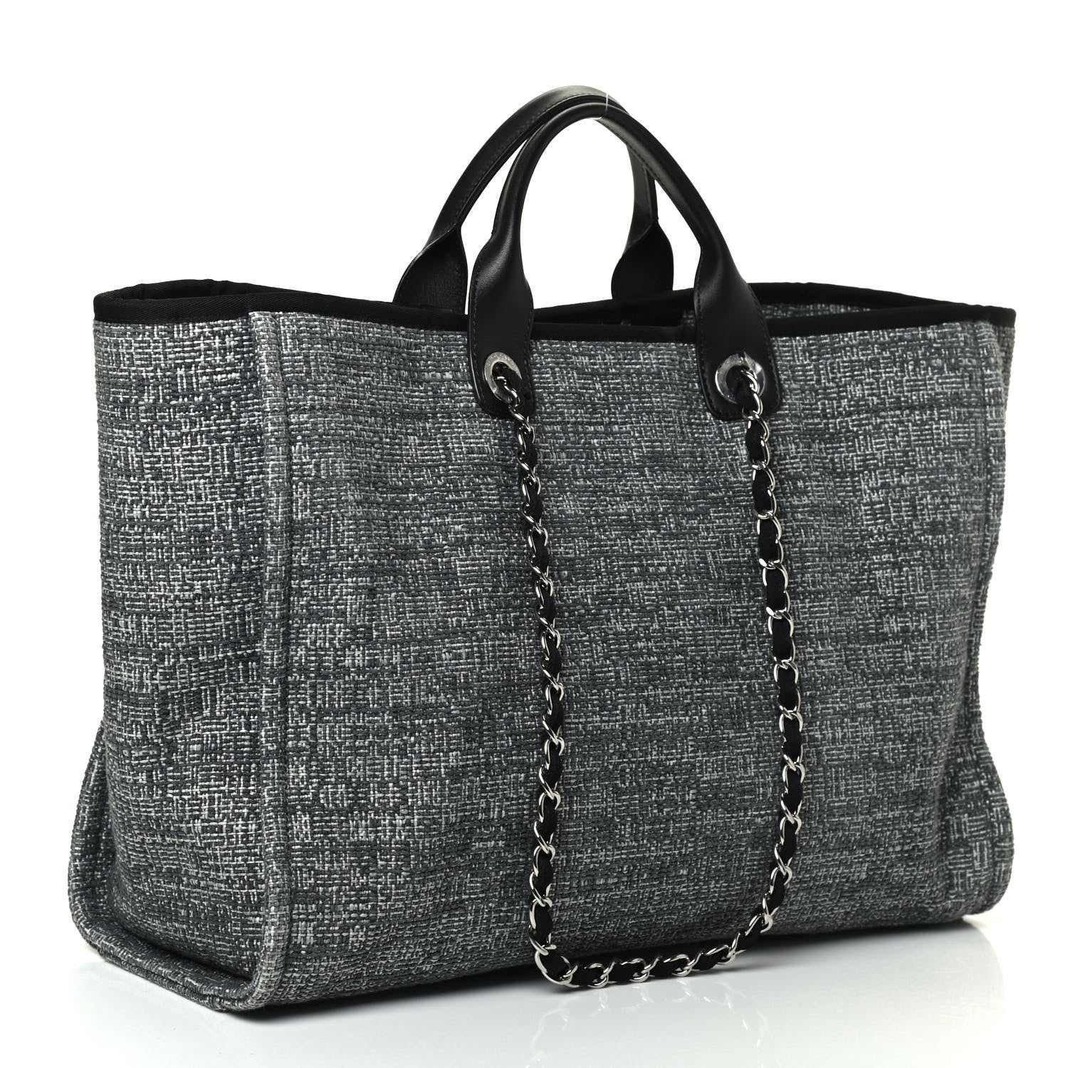 Chanel Canvas Large Deauville Tote Charcoal 2 of 4
