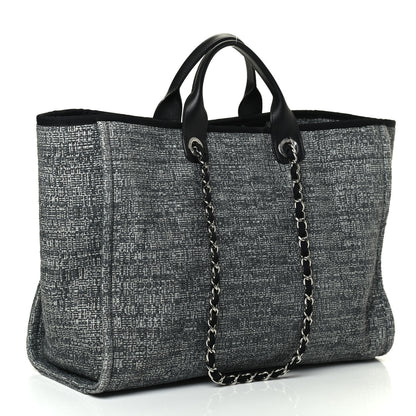 Chanel Canvas Large Deauville Tote Charcoal 2 of 4