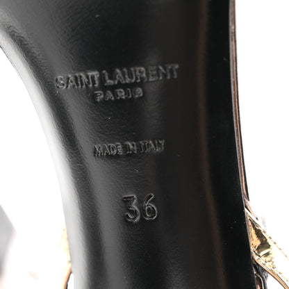 Saint Laurent Metallic Patent Pam 110 Sandals 36 Old Gold 7 of 8