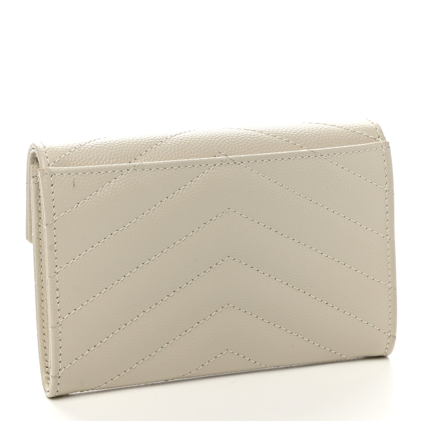 Grain De Poudre Matelasse Chevron Small Monogram Envelope Wallet Crema Soft