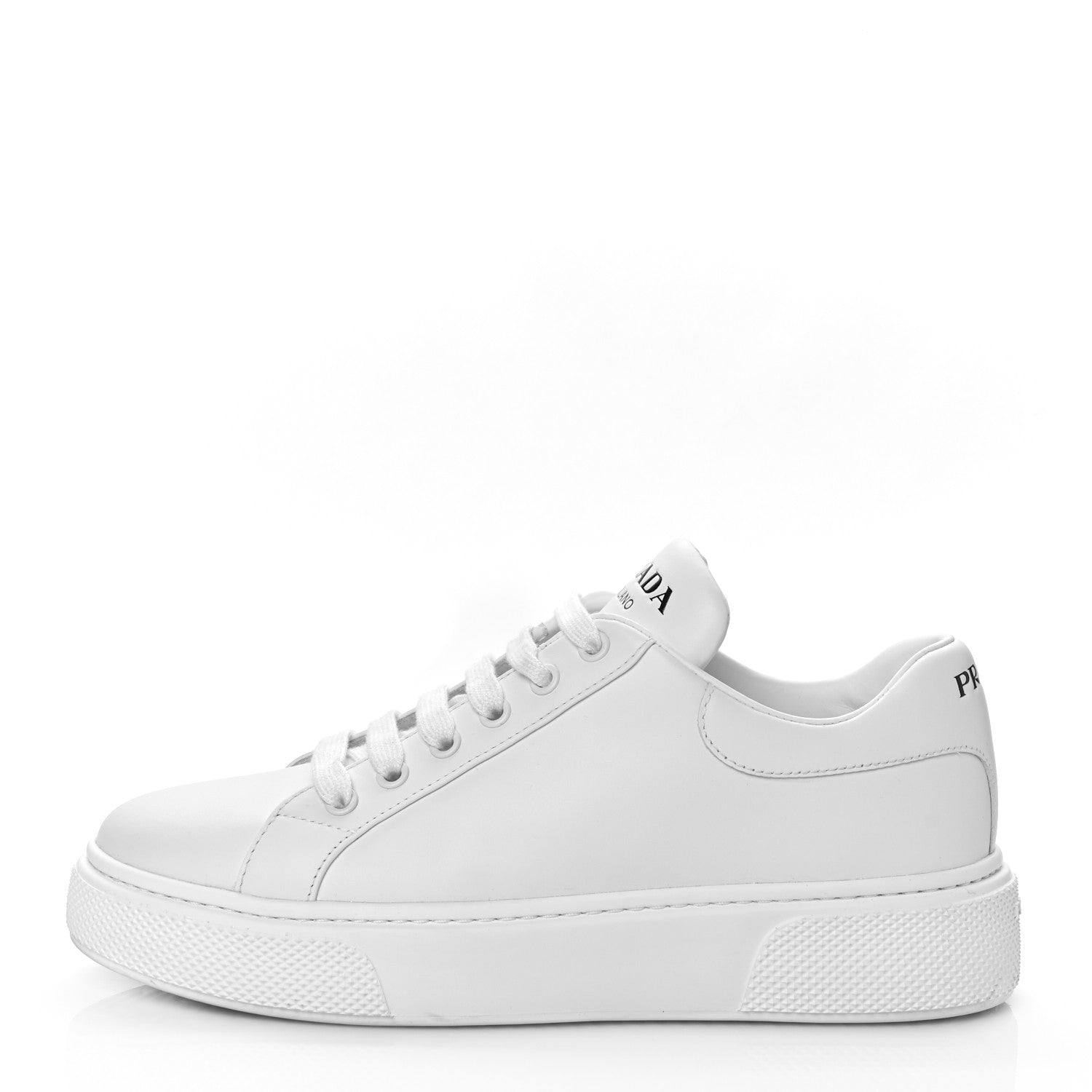 Prada Vitello Soft Logo Low Top Sneakers 38 White 1 of 10