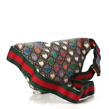 Gucci Soft GG Supreme Monogram Hearts Web Childrens Belt Bag Beige Ebony Multicolor Freesia 2 of 4
