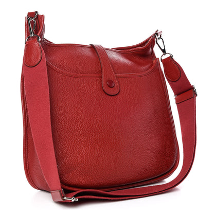 Hermes Taurillon Clemence Evelyne III GM Rouge Garance 3 of 9