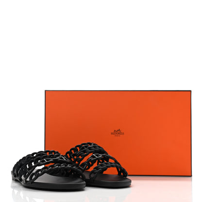 Hermes Rubber Chaine d'Ancre Nude Sandals 36 Black 8 of 8