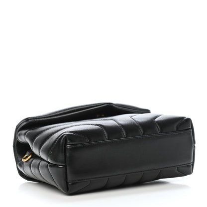 Saint Laurent Calfskin Y Quilted Monogram Toy Loulou Crossbody Bag Black 2 of 4