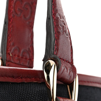 Gucci Guccissima Canvas Large Tote Black Dark Red 11 of 11