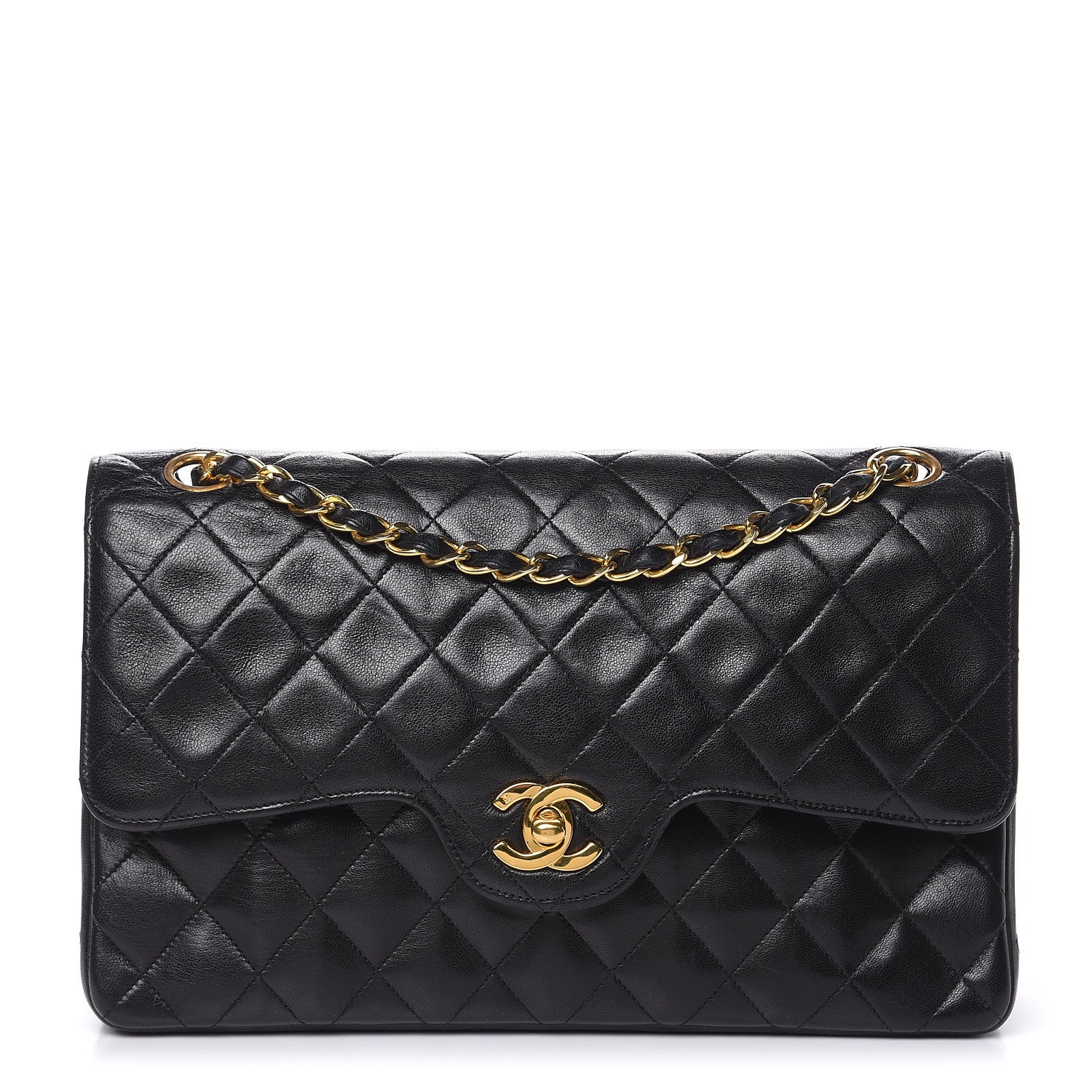 Chanel Lambskin Quilted Medium Double Flap Black 1 of 12