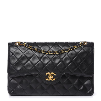 Chanel Lambskin Quilted Medium Double Flap Black 1 of 12