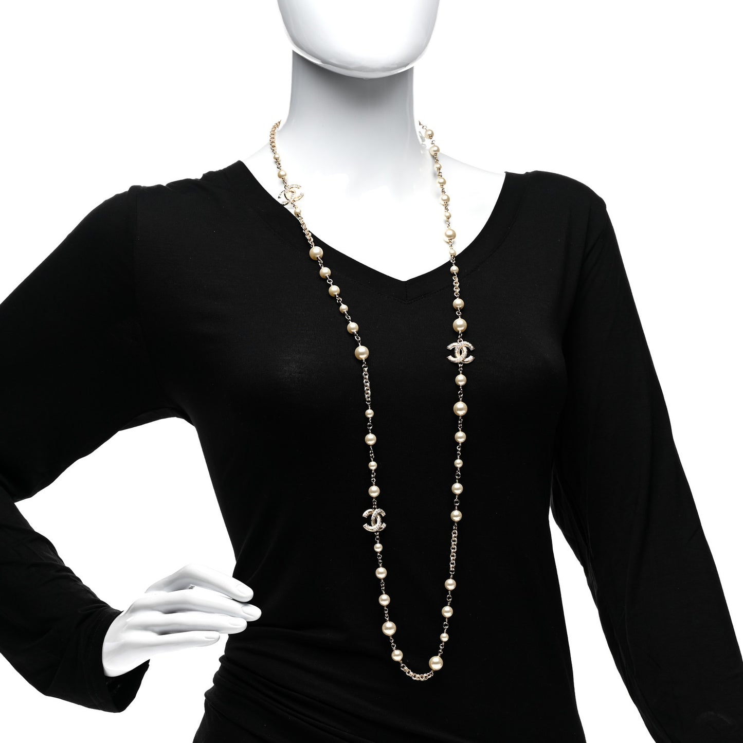 Pearl CC Necklace Light Gold