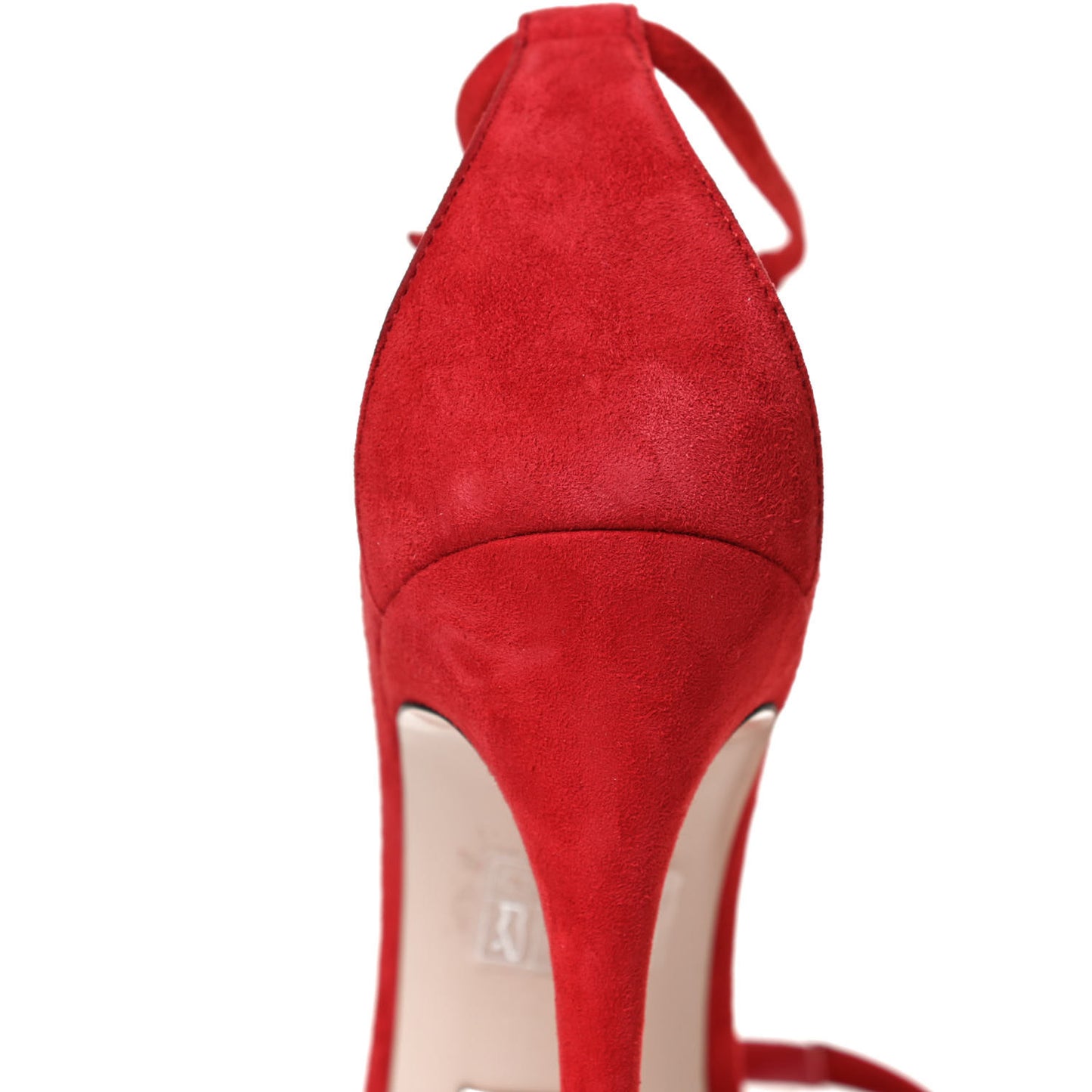 Kid Scamosciato GG Ankle Strap High Heel Sandals 39 Hibiscus Red