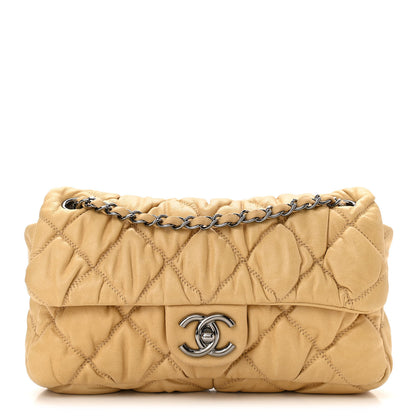 Chanel Calfskin Quilted Medium Bubble Quilt Flap Bag Beige 1 of 11