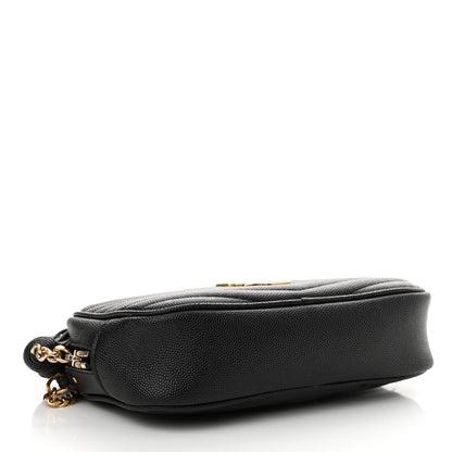 Saint Laurent Grain De Poudre Matelasse Monogram Mini Lou Camera Bag Black 4 of 17