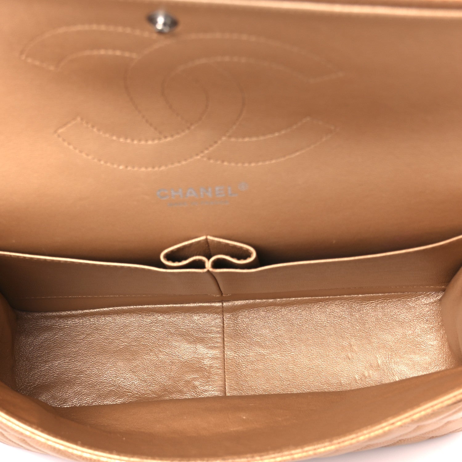 Chanel Metallic Caviar Quilted Jumbo Double Flap Copper 5 of 13