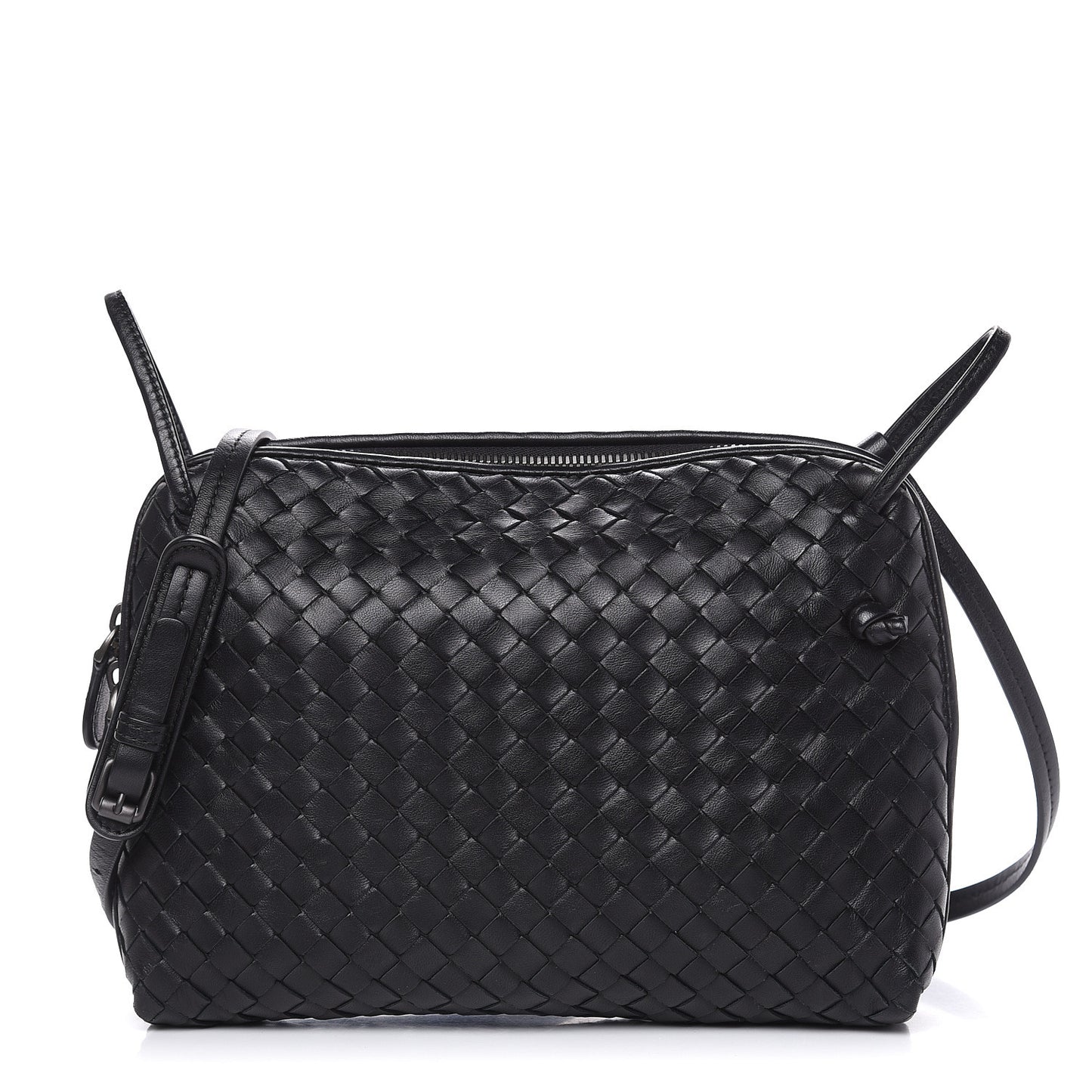 Nappa Intrecciato Pillow Crossbody Messenger Black