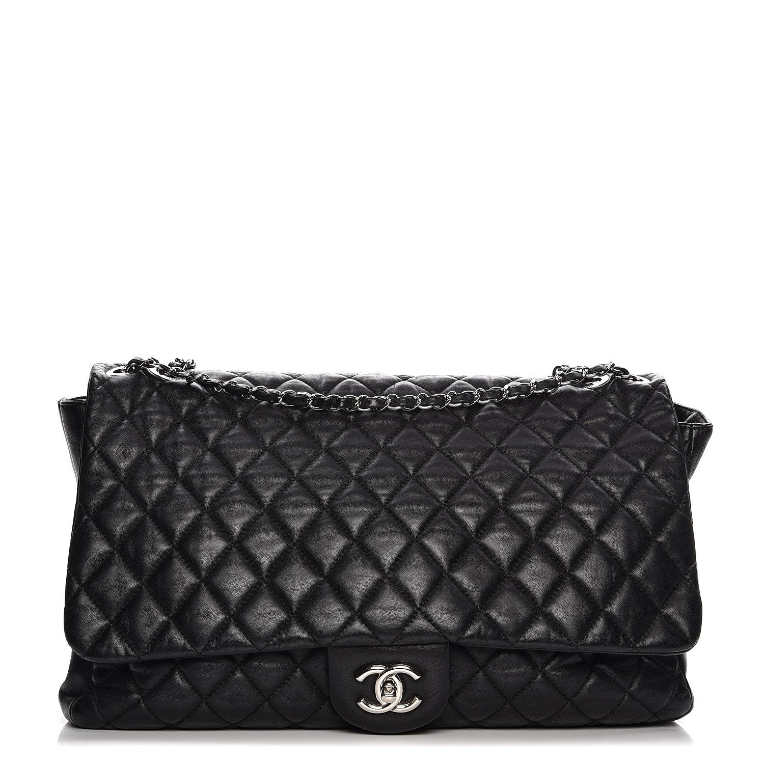 Chanel Calfskin Quilted XXL Travel Flap Bag Black 1 of 10