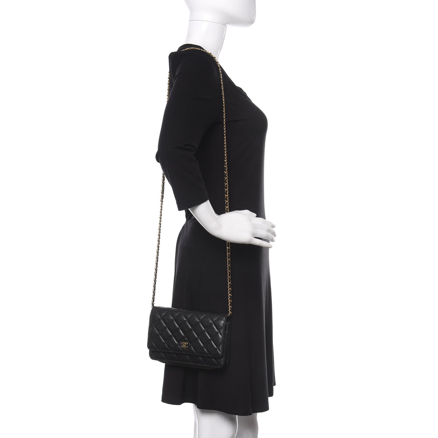 Chanel Caviar Quilted Wallet On Chain WOC Black 2 of 13