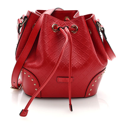 Gucci Hilary Lux GG Monogram Embossed Studded Small Bucket Bag Tobasco 1 of 10