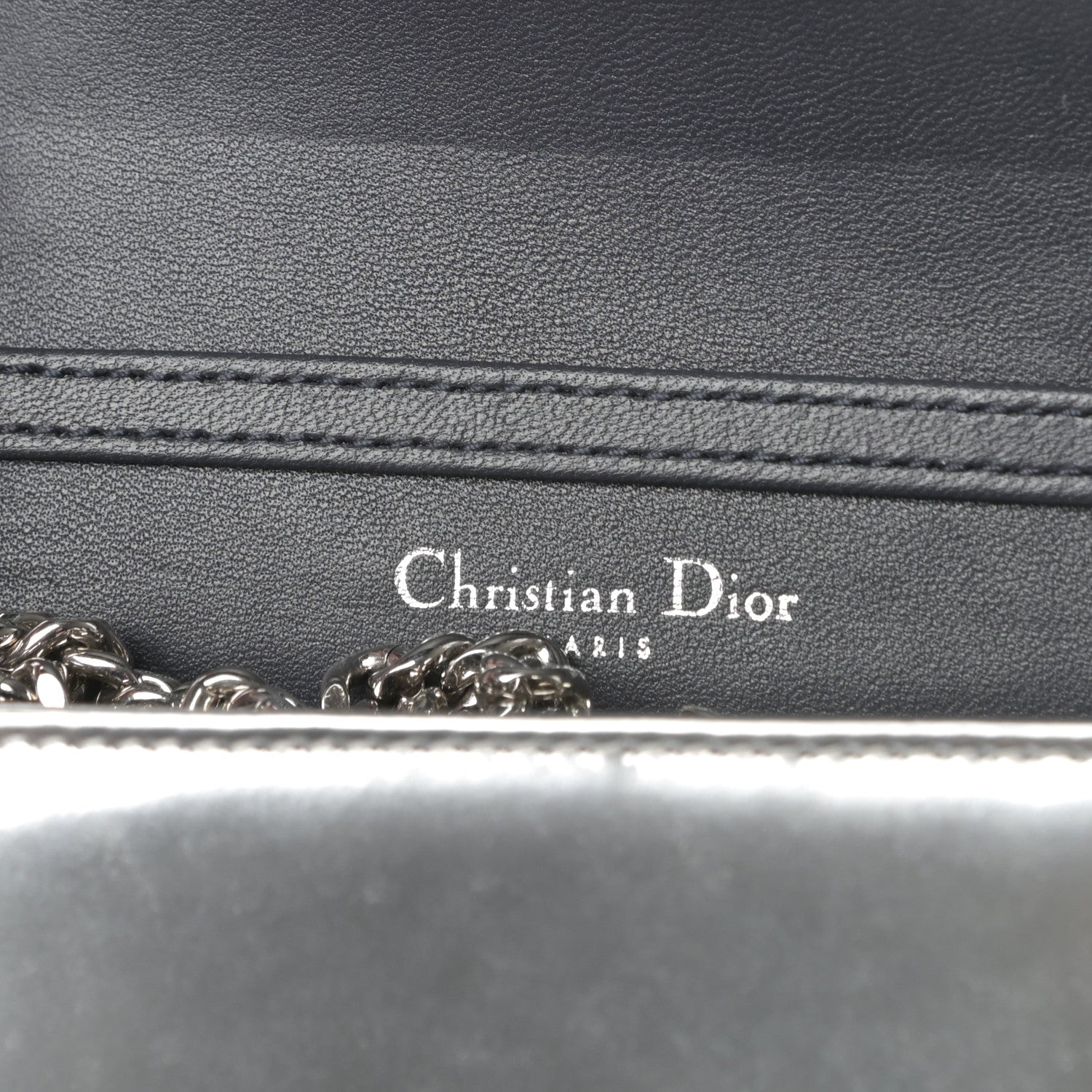 Christian Dior Metallic Patent Micro-Cannage Baby Diorama Flap Bag Silver 12 of 12