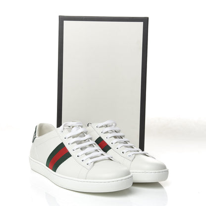 Gucci Calfskin Crocodile Web Womens Ace Sneakers 38.5 White Green 11 of 11
