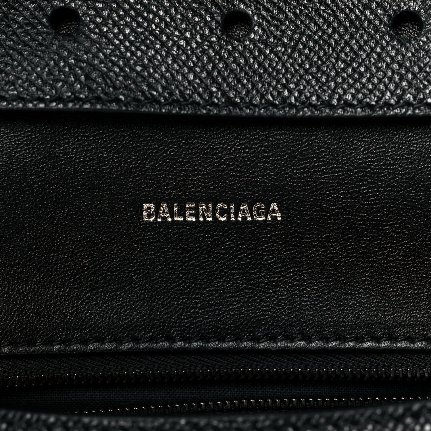 Balenciaga Grained Calfskin Monochrome M Downtown Shoulder Bag Black 6 of 9